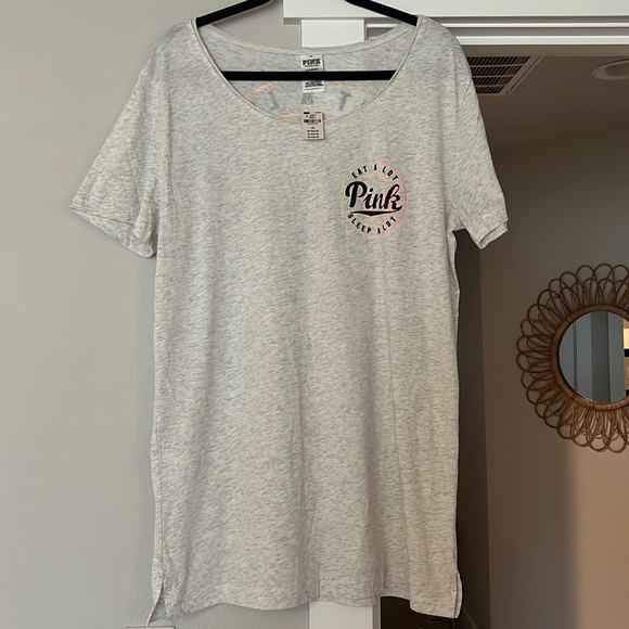 *NWT* PINK oversized night shirt, size large, NWT - Picture 1 of 3